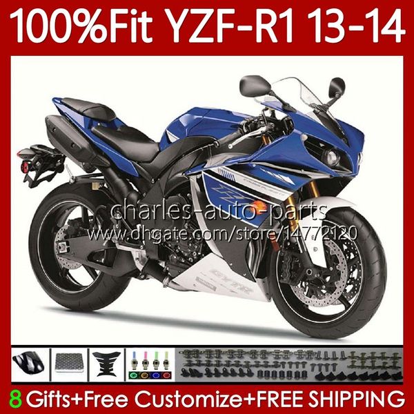 Carrozzeria OEM adatta al 100% per YAMAHA MOTO YZF-R1 YZF-1000 Bianco blu blk YZF R 1 1000CC 13-14 Corpo 94No.38 YZF R1 1000 CC YZFR1 13 14 YZF1000 2013 2014 Kit carenatura per stampaggio ad iniezione