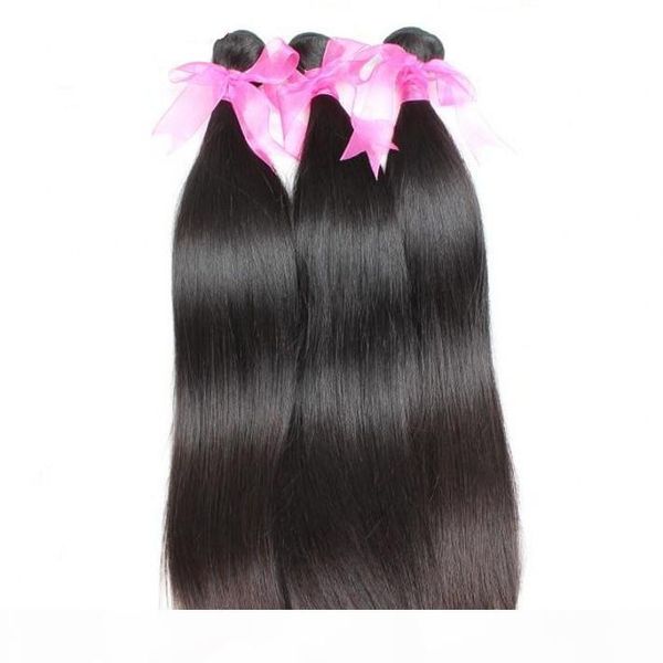 

3pcs lot factory wholesale 100% virgin mongolian hair weaves soft straight brazilian peruvian hair weaves 7a silly straight hair greatremy, Black