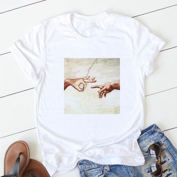 

women's t-shirt printed letters new teest-shirt casual white short-sleeved basic o-neck summer clothing
