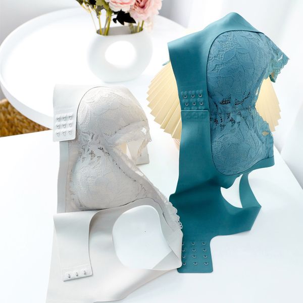 

correction of traceless front breasted women's small chest without steel ring gathered collagen curing protein underwear lace bra, Red;black