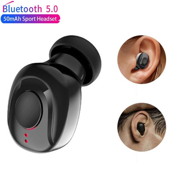 

x18 single bluetooth earphone 5.0 wireless earphones button control stereo earplug handssport earpiece for all smartphones