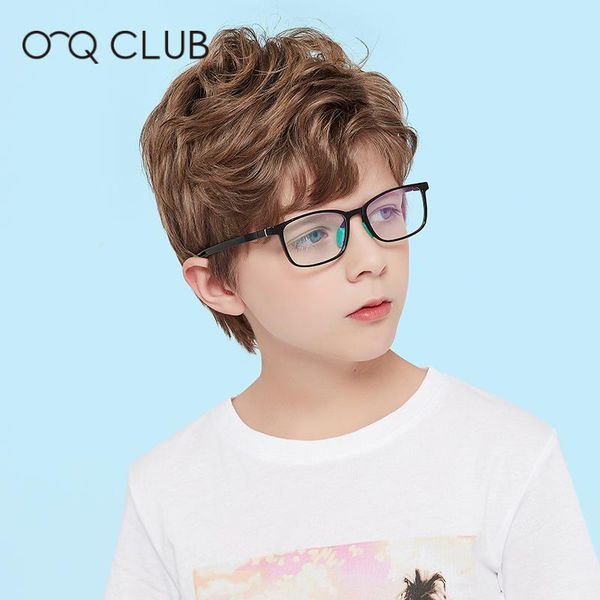 

fashion sunglasses frames o-q club kids square glasses anti-blue light blocking eyeglasses boys girls computer protection eyewear tr90 silic, Black