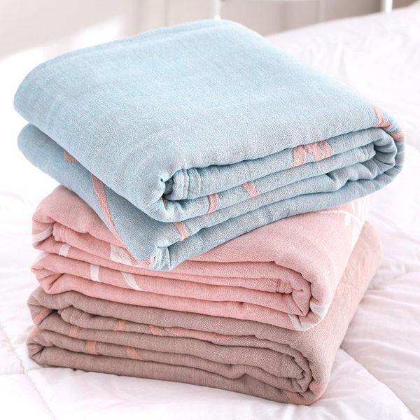 

blankets junwell 100% cotton muslin summer blanket bed sofa travel breathable pink flamingo large soft throw para1