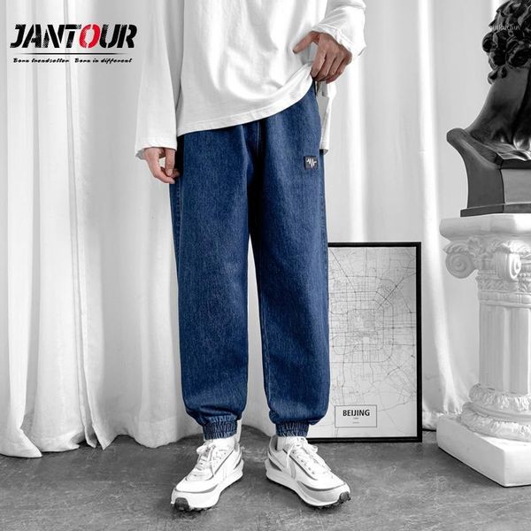 

brand men clothing mens jeans men 2021 oversized wide leg korean style harem denim pants streetwear blue baggy jeans for1
