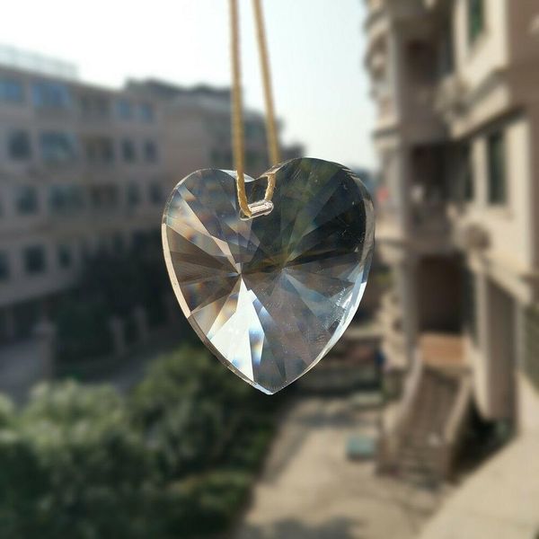 

glass art 40mm heart clear crystal prism chandelier lamp part hanging pendants suncatcher ornament decor h jlliom