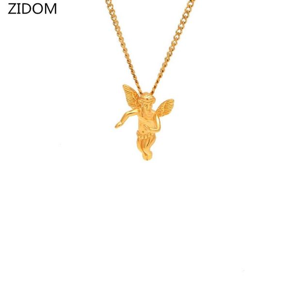

pendant necklaces 2021 arrived men hip hop gold color stainless steel angel fashion vintage necklace jewelry drop, Silver