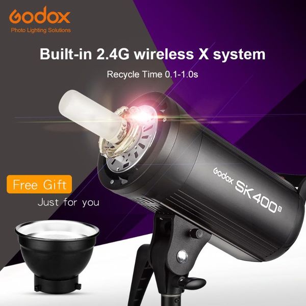 

godox sk400ii 400ws gn65 professional studio flash strobe built-in 2.4g wireless x system creative shooting sk400 upgrade