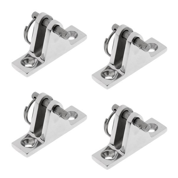 

marine grade 316 stainless steel bimini 90° deck hinge with removable pin pack of 4