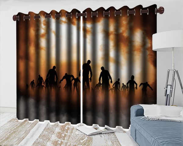 

3d bedroom curtain modern beautiful window 3d curtain happy crowd beautiful and practical 3d digital printing curtains