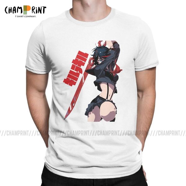 

мужской ryuko matoi тенниска убийство la убийство японского аниме одежда юмористической круглый ворот тройники оригинальных футболки спортив