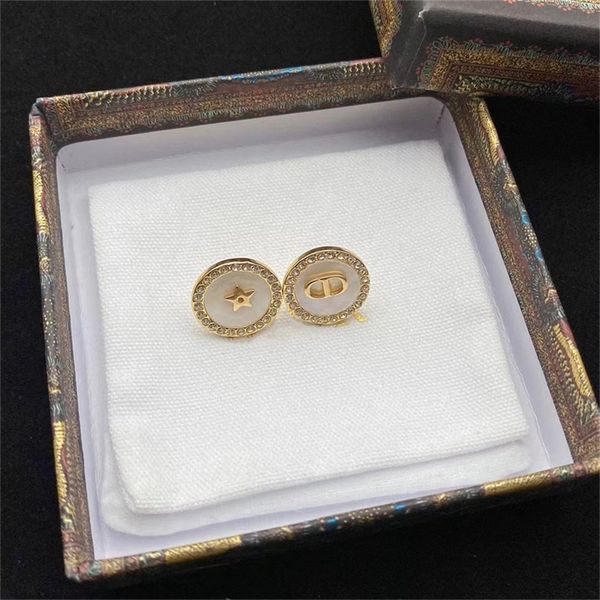 

87% off wholesale shop family circle earrings family light luxury wind white fritillaria inlaid with small stars elegant, Golden