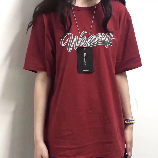 

men's and women's summer 2020 cotton printed wassup loose crew neck short sleeve half t-shirt t-shirt sleeve half length olh5m, Blue