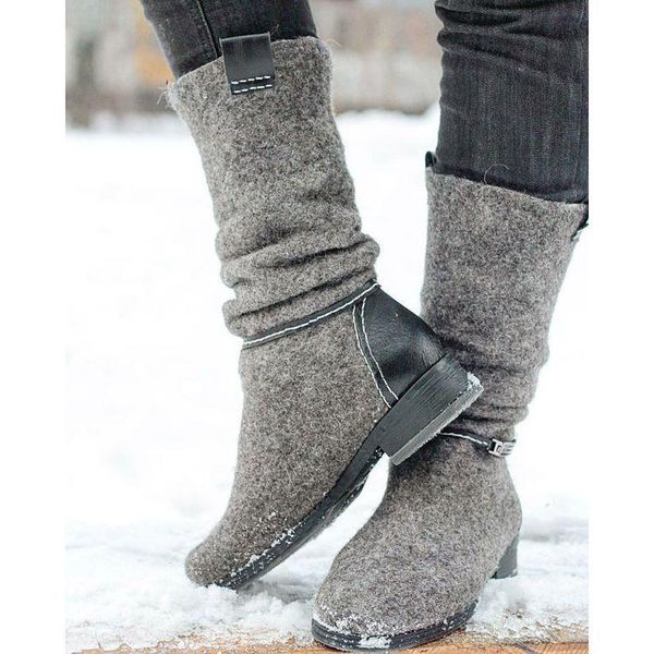 

boots fall winter 19 low heel square large medium sleeve, Black