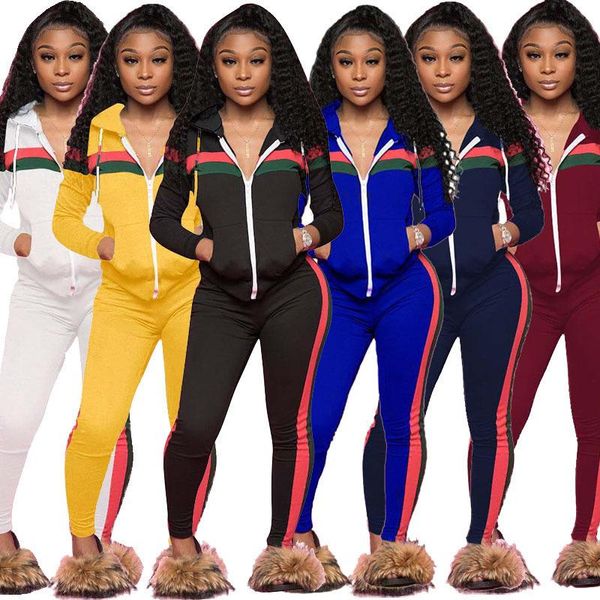 

women plus size clothing tracksuit patchwork zipper hooded jacket pencil pants 2 two piece outfits ladies jogging sweatsuits new, Gray