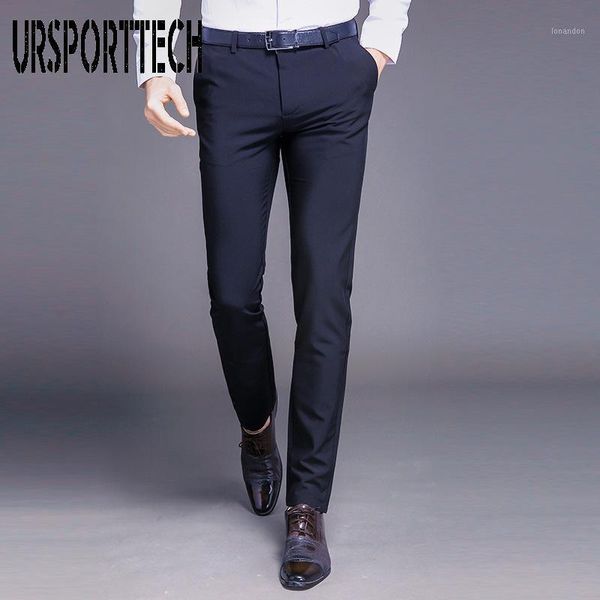 

men's suits & blazers men's suit pants spring summer male dress business office elastic wrinkle resistant big size classic trouser, White;black