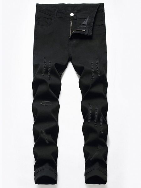 

romwe guys ripped jeans o2rb#, Blue