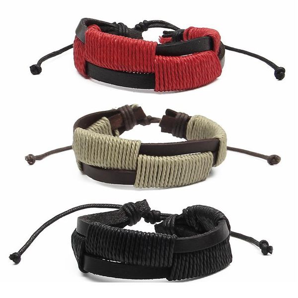 

2019 multilayer bracelet men casual fashion braided leather bracelets for women wood bead bracelet punk rock men sqcwbx, Golden;silver