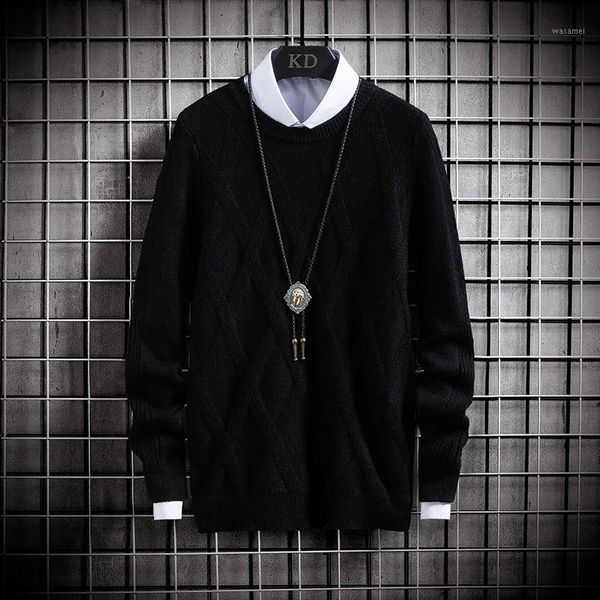 

men sweaters 2020 new autumn winter korean slim men's pullover knitted sweater jumper soft warm pull male casual solid 1, White;black