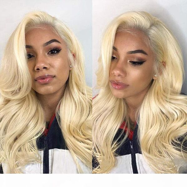 

glueless brazilian 613 blonde body wave lace front wigs full lace human hair wig 130%~150% density 8~20inch with baby hair for black women, Black;brown