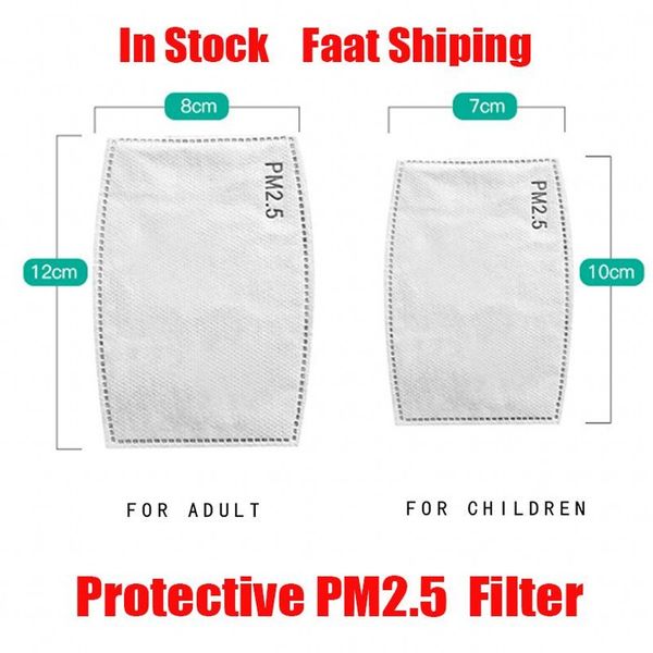 

in stock 500pcs pm2.5 activated carbon mask filter 5 layers replaceable cycling face mask filters for child fy7012, Black