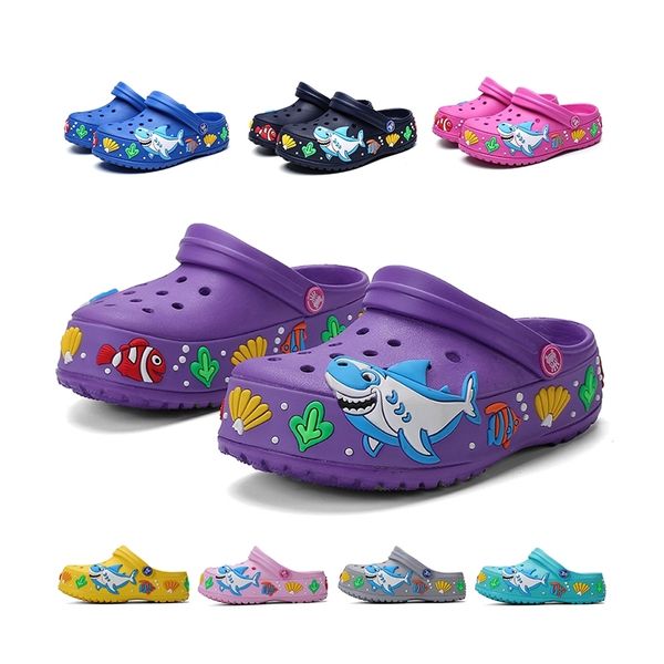 

children summer cute cartoon sandals quick-dry beach clogs slippers light-weight non-slip wear-resistant boy girl slip-on shoes y200404, Black;red