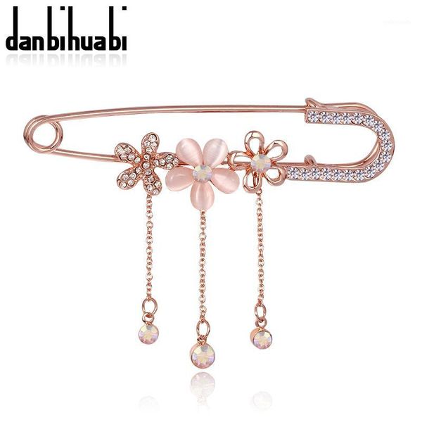 

wholesale- hijab pins rose gold plated safety pin brooch fashion rhinestone men brooches for suit scarves corsage sweater collar1, Gray
