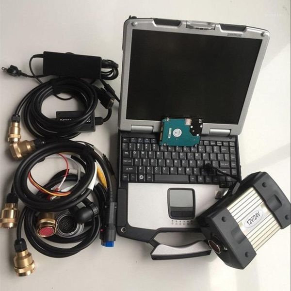 

mb star c3 multiplexer five cables with software hdd 120gb with lapcf30 battery diagnosis ready to use1