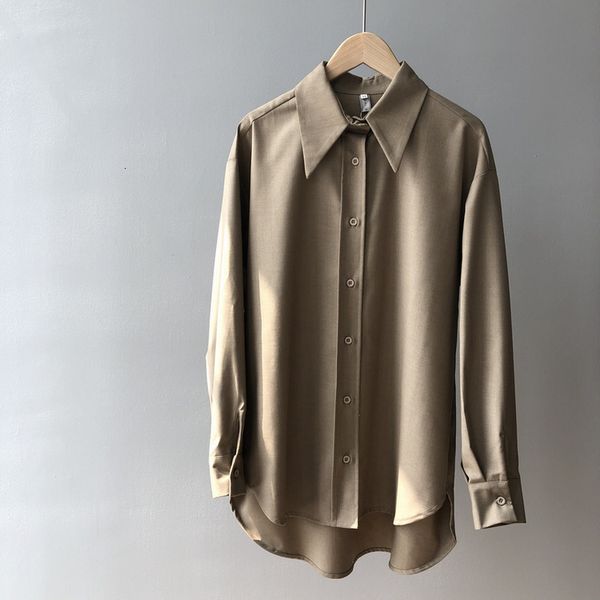 

2021 new spring blouse long sleeve boyfriend style womens and blouses vintage women shirts blusas roupa feminina 5wim, White