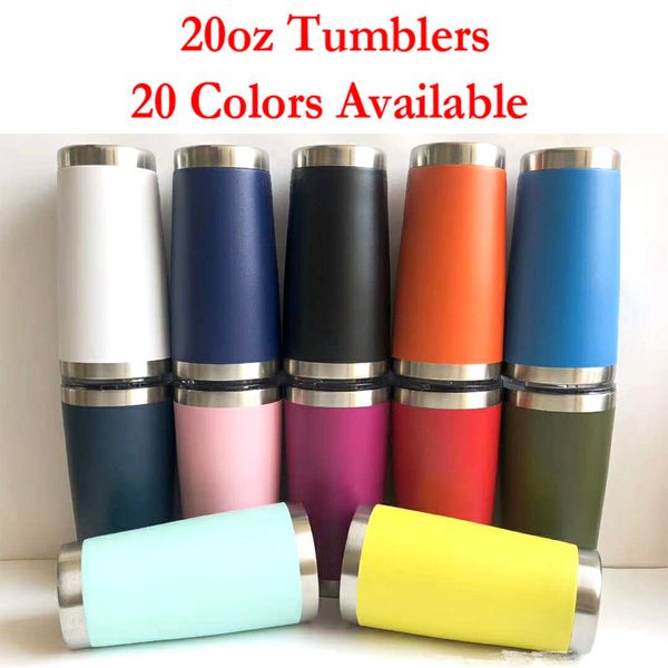 

20oz stainless steel tumblers coffee cups vacuum insulated travel water bottle outdoor beer mugs with lids