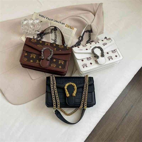 

trendy version fashion dionysian chain small square bag leisure foreign style printed single shoulder messenger portable 50% clearance sale