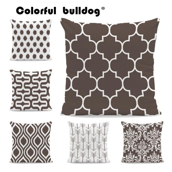 

simple geometric pattern cushions brown stripes spotted arrow diamond art pillowcase 45x45cm velvet decor sofa custom pillow