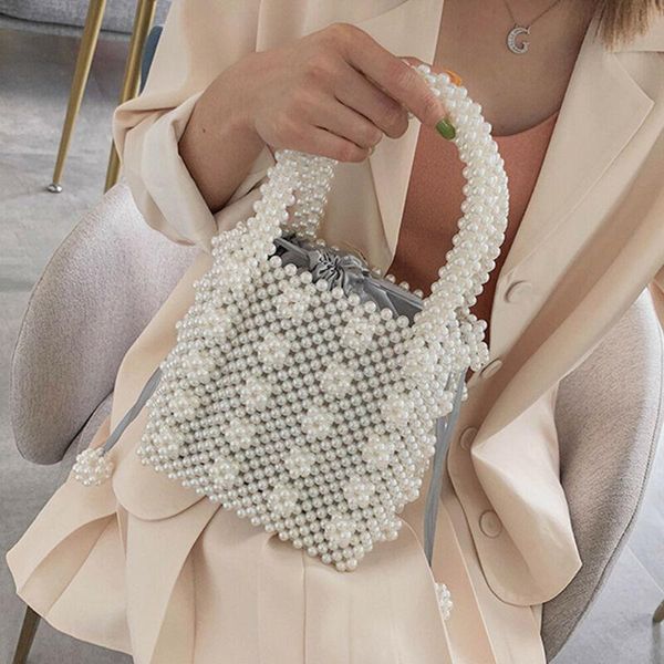 

новых женщины ручной работы pearl сумка lady бисер вечер tote сцепление сумка crossbody