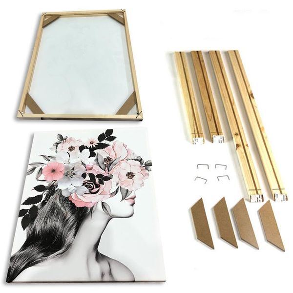 

frames natural wood frame for canvas oil painting diy picture wall poster po large size modern home decoration