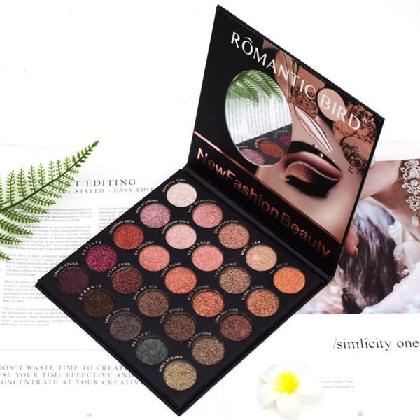 

natural 25 color glitter eyeshadow palette mirror color eye shadow powder makeup face maquiagem sc30