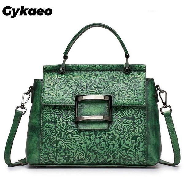 

gykaeo luxury handbags women bags designer floral genuine leather crossbody bags for women street retro shoulder bag sac a main
