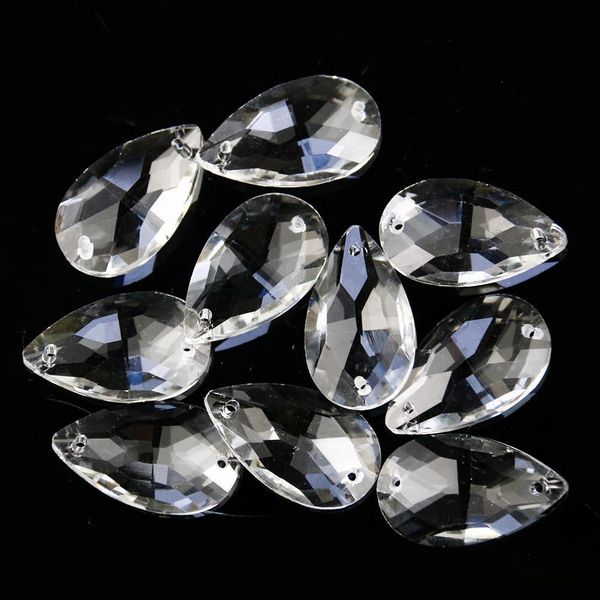 

5pcs 30mm crystal prism suncatcher tear drop chandelier parts hanging pendant beads garland home wedding decor ornament 2 holes h jlljdu