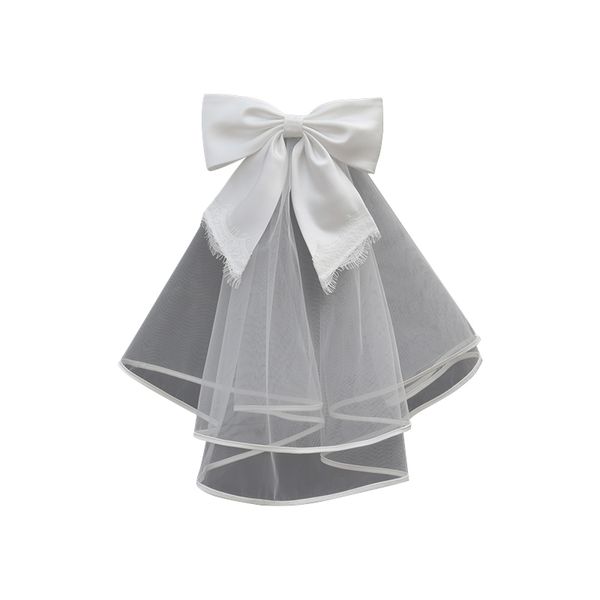 

2022 short wedding veil with bow bridal veils wedding accessories, Black