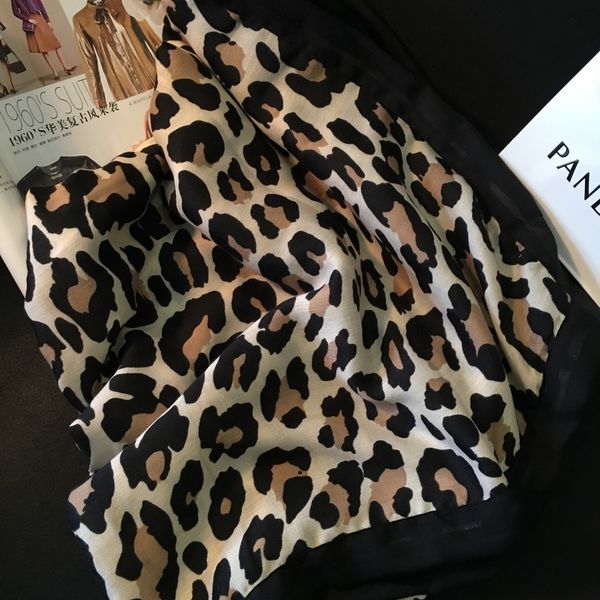 

leopard scarf for women in winter, Blue;gray