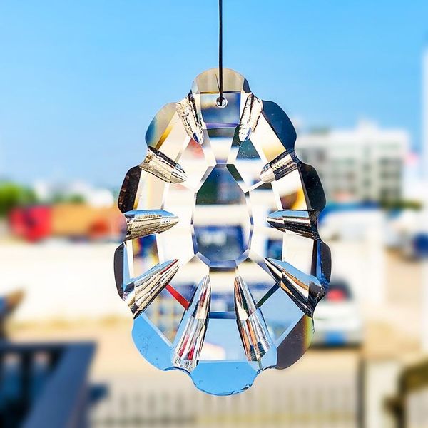

1pc pine cone glass crystals suncatcher crystal prisms chandelier part pendant chakra hanging crystal home wedding decor 60 75mm h wmtcbq