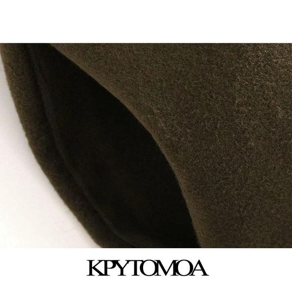 

kpytomoa женщины 2020 мода боковые карманы с открытым стежком шерстяное пальто урожай ослабьте воротник с длинным рукавом женский верхняя од, White;black