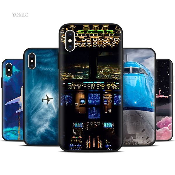 

силиконовый черный чехол для iphone 7 11 pro xr 6 x xs max 8 6s plus 5 5s se 2020 7plus 11pro мобильный телефон самолет самолет самолет