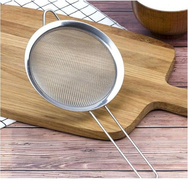 

8-14 cm stainless steel flour sieve wire fine mesh oil strainer flour sifter sieve colanders diy kitch bbyogf