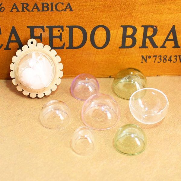 

8/10/12/15/16/18/20/22/25/30mm half glass globe dome locket vial pendant glass bottle vial pendant fashion jewelry pend bbyuqe, Black