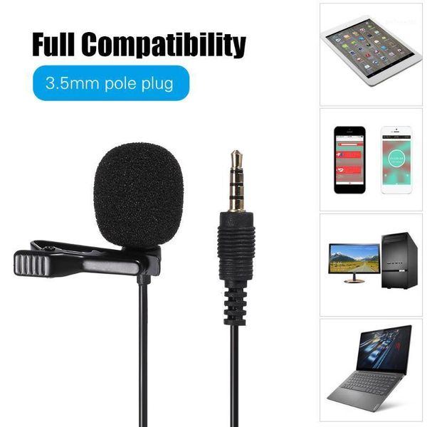 

microphones gl-119 3.5aux lavalier microphone omni directional condenser superb sound for audio and video recording black color1