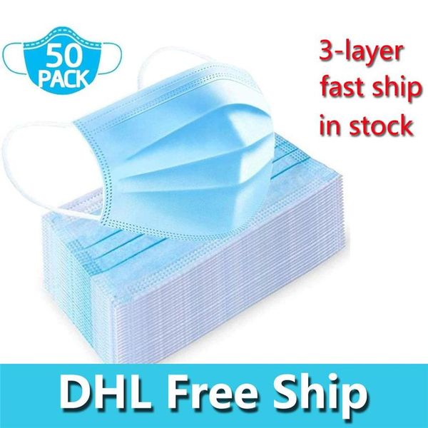 

gwl 3-layer non-woven disposable mask face masks protection and personal health masks face sanitary mask fast ship hha917