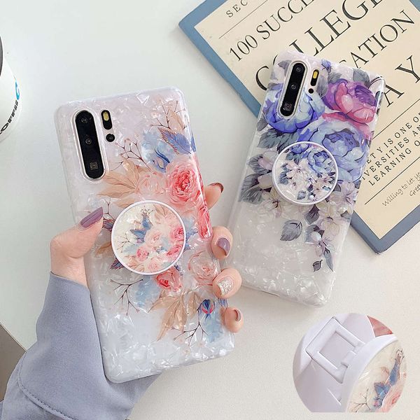 

bgrflovecom - samsung galaxy s20, s10e, s10, s9, s8 plus retro flower mobile phone cover with flexible folding bracket and soft back s