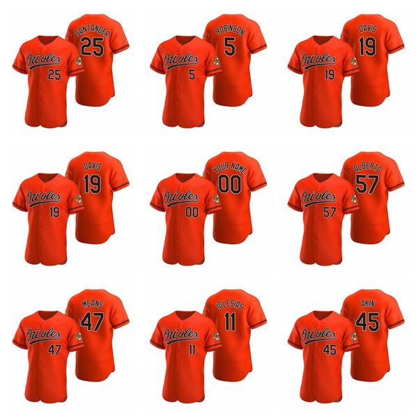 

baltimore orioles men's keegan akin orange kjerstad ripken jr. santander nunez alberto iglesias givens bleier jersey, Black
