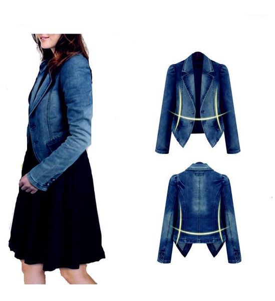 

fashion 2019 spring women denim jacket blue long sleeve basic coats casual slim plus size fashion short jeans jacket for girl1, Black;brown