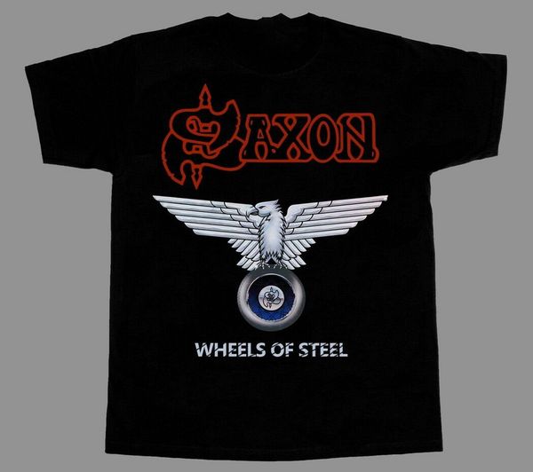 

saxon wheels of steel'80 short long sleeve new black t shirt cotton tee shirt for youth middle age the elder sport hooded sweatshirt ho