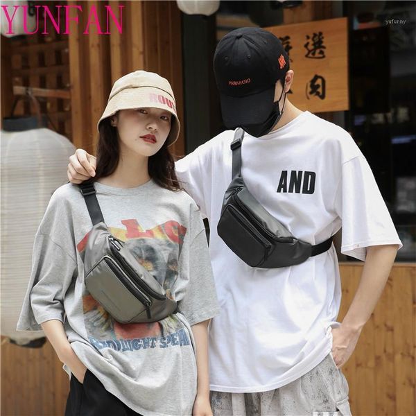 

waist bags pu leather waterproof men and women chest bag multifunctional outdoor sports solid color personalized mobile phone bags1